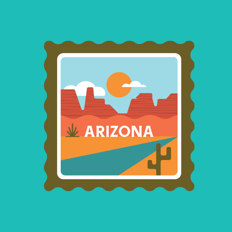 Retro Arizona Sticker Design